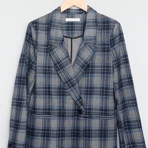 Bagatelle Blue and Gray Plaid Blazer NWT